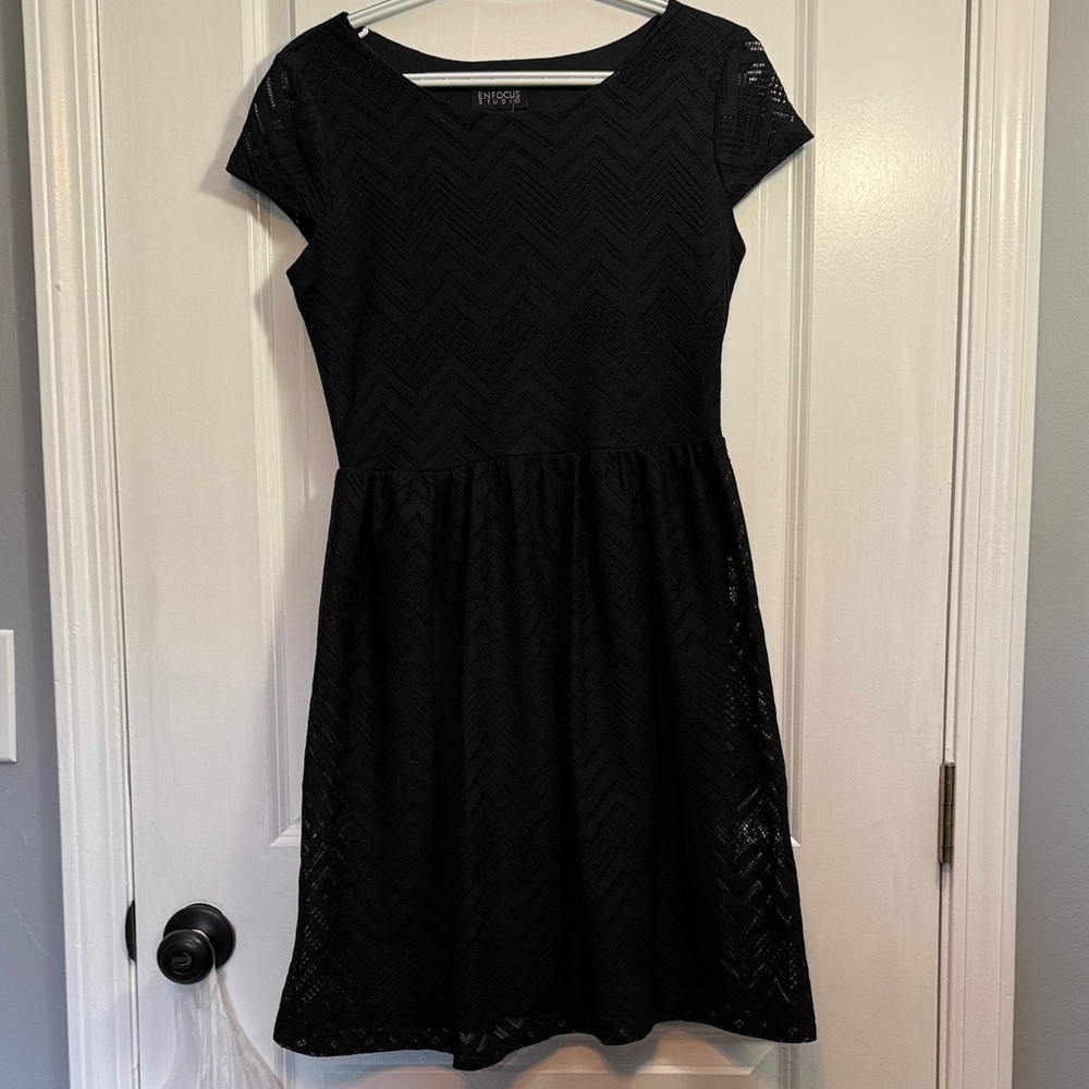 Enfocus studio
 Black Chevron Mini Dress